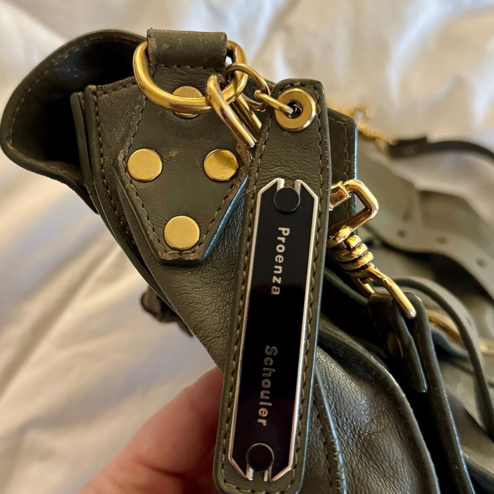 Proenza Schouler PS1 Medium Satchel – Olive Green Genuine Leather - Picture 8 of 15